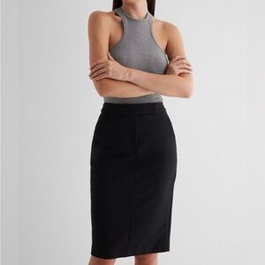 2. Donna Karan Pencil Skirt, Faux Wrap in Black